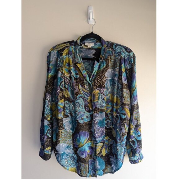 Vintage Clasile Paisley Rayon button up blouse - Picture 1 of 10